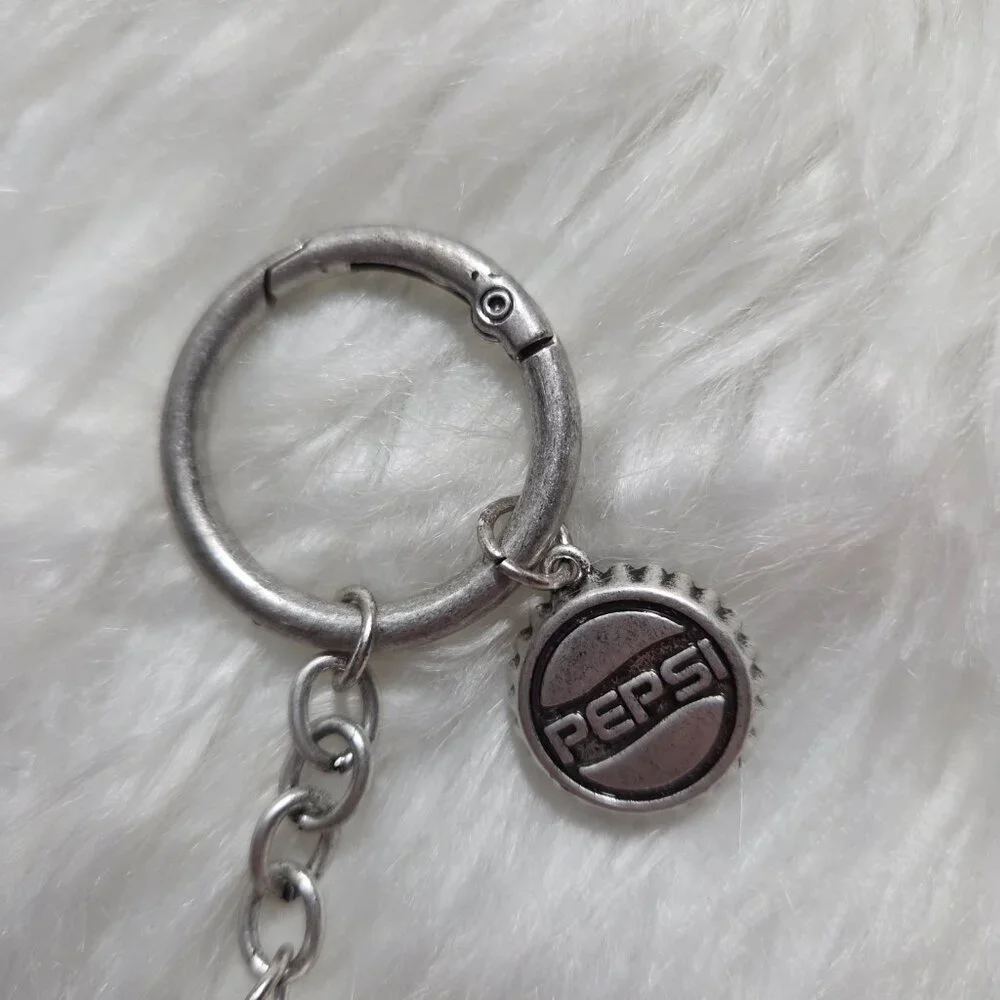 Pepsi Soda Can/Bottle Cap Metal Keychain